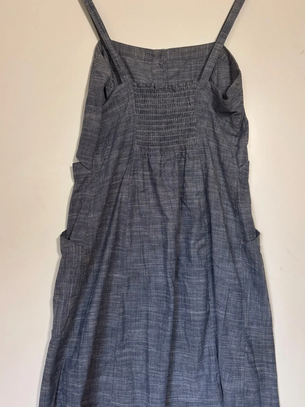 Free People Steal My Sunshine Mini Dress SP Blue Chambray Boho Coastal